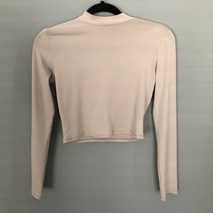 Silver Long Sleeve Crop Top